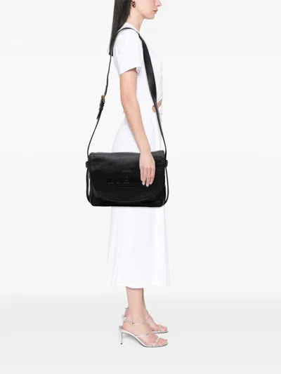 Pre-owned Loewe 2010 Large Leather Heritage Crossbody Bag In Black