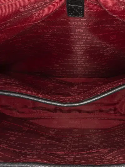 Pre-owned Loewe 2010 Large Leather Heritage Crossbody Bag In Black