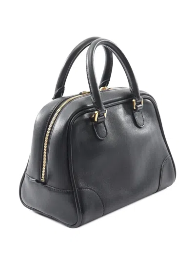 Pre-owned Loewe 2010-2025 Small Lambskin Amazona 75 Satchel In Black