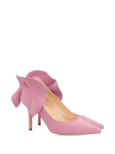 Smiling Shoes 80mm Alexa Ruffled Pumps In Metallic