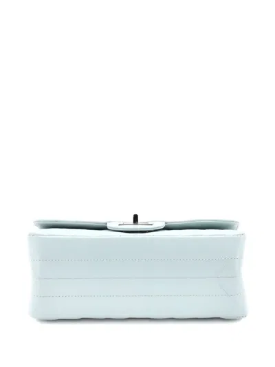 Pre-owned Chanel Reissue 2.55 Flap Bag Chevron Aged Calfskin Mini Shoulder Bag In Blue