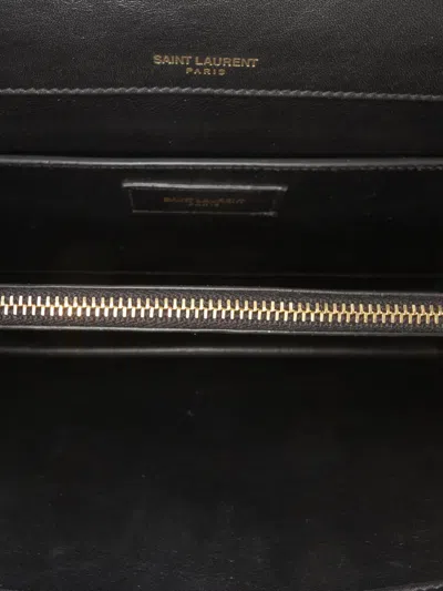 Pre-owned Saint Laurent 2019 Quilted Calfskin Victoire Chain Crossbody Bag In Black