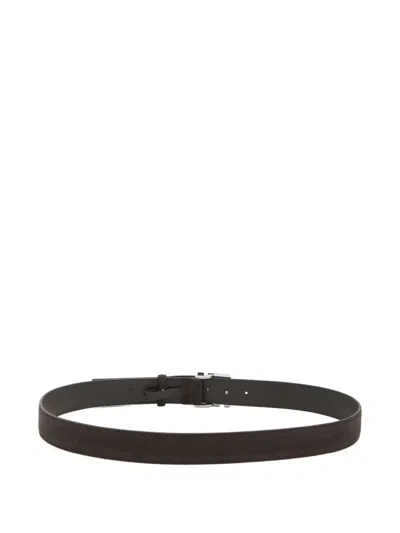 Fendi Square Belt With Adjustable Buckle And Logo In Brown