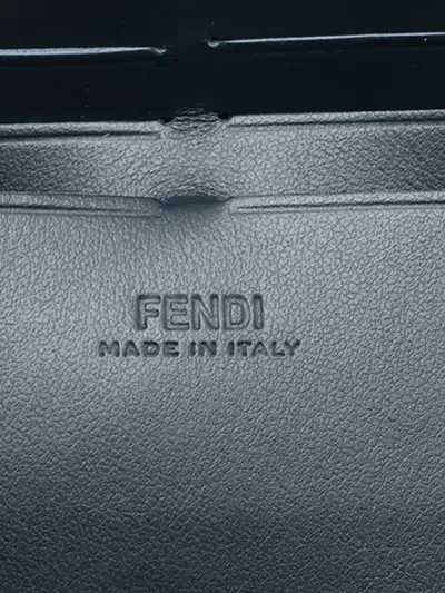 Pre-owned Fendi 2010-2025 Studded Leather Soft Trunk Baguette Satchel In Blue