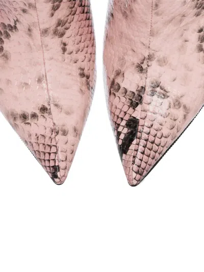 Smiling Shoes Kaelle Snake-print Boots In Pink