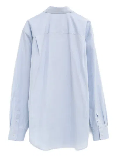 The Row Gavina Cotton Button-down Shirt In Blue