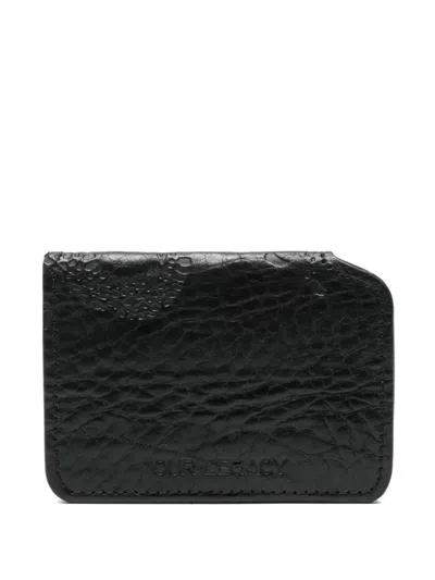 Our Legacy Debossed Card Holder In Black