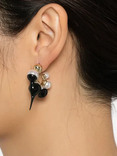 Ottolinger Dipped Pearl Mini Hoop Earrings In Gold