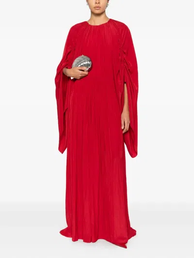 Lanvin Gathered Maxi Dress In Red