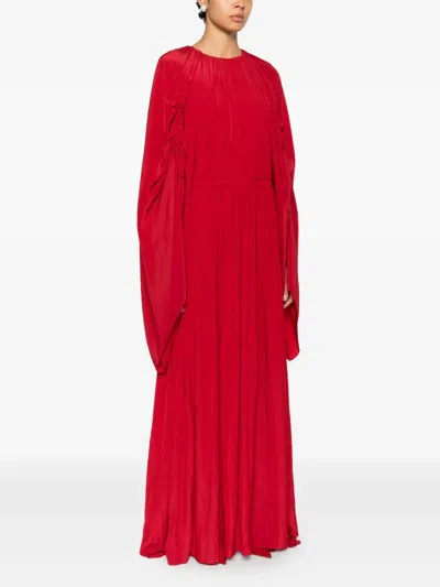 Lanvin Gathered Maxi Dress In Red