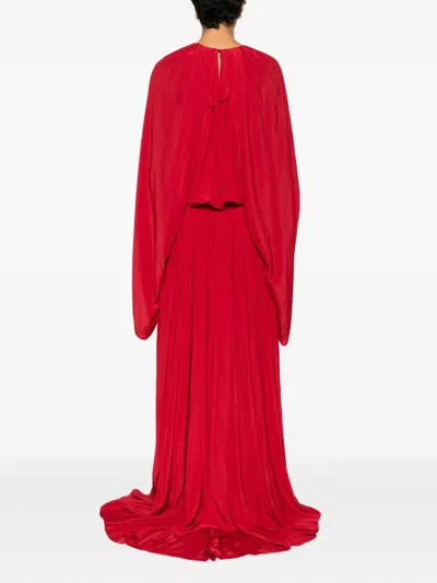 Lanvin Gathered Maxi Dress In Red