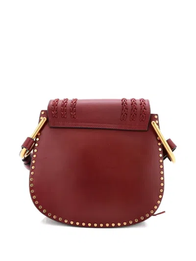 Pre-owned Chloé Hudson Handbag Whipstitch Leather Small Crossbody Bag In Red