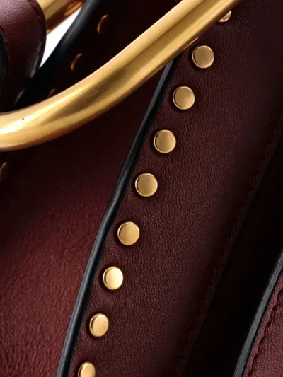 Pre-owned Chloé Hudson Handbag Whipstitch Leather Small Crossbody Bag In Red