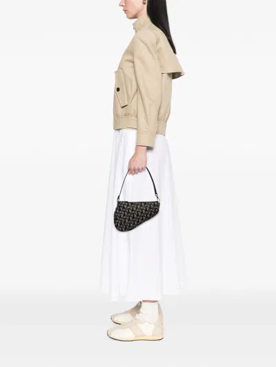 Pre-owned Dior 2002 Mini Issimo Canvas Saddle Pochette Shoulder Bag In Black