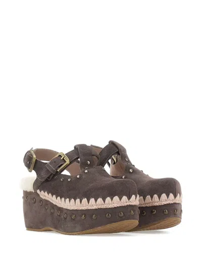 Mou 70mm Suede Pumps In Blue