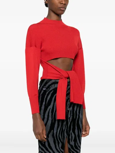 Pence Vittoria Tie-detail Sweater In Red