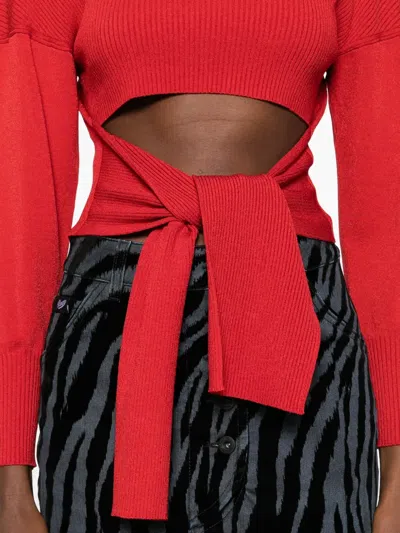 Pence Vittoria Tie-detail Sweater In Red