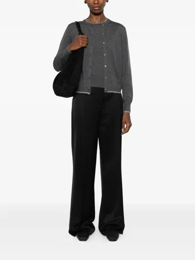 Gran Sasso Button-fastening Cardigan Set In Gray