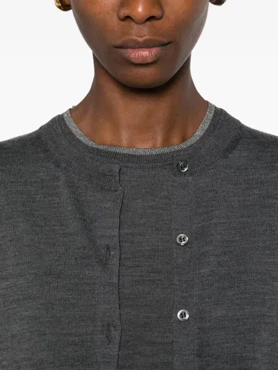 Gran Sasso Button-fastening Cardigan Set In Gray