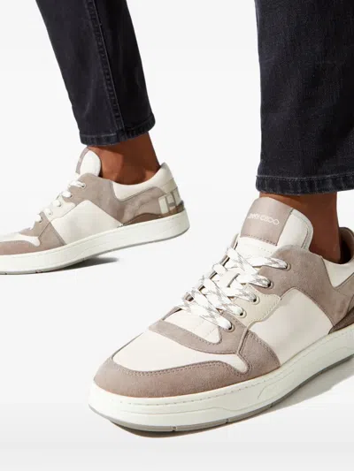 Jimmy Choo Florent Suede-panelled Sneakers In Neutral