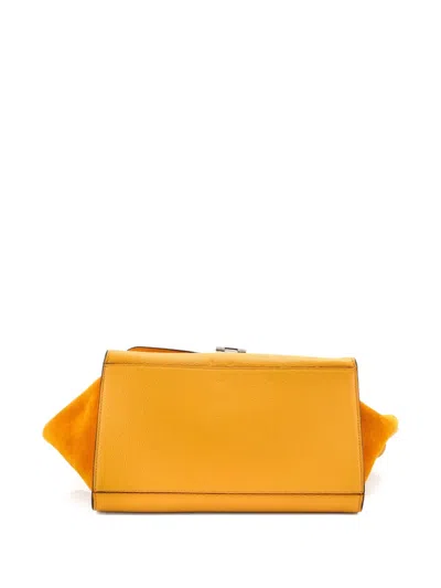 Pre-owned Celine Trapeze Bag Leather Small Satchel In Yellow