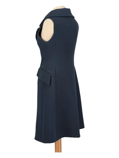 Pre-owned Dior Button-fastening Midi Dress In Blue