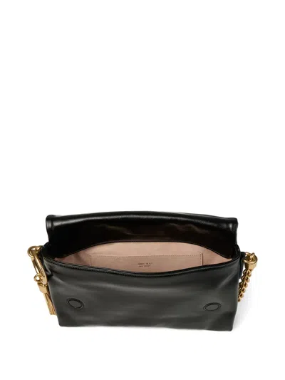 Jimmy Choo Callie Flap Chain Tassel Shoulder Bag In Black
