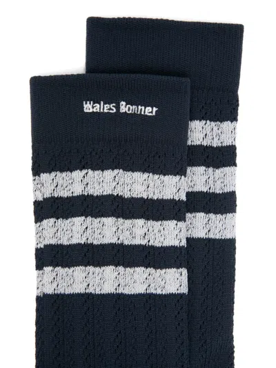 Adidas Originals X Wales Bonner Striped Socks (pack Of Two) In White