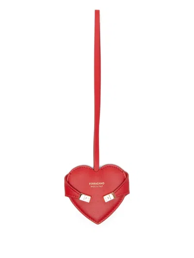 Ferragamo Hug Heart Mirror Charm In Red