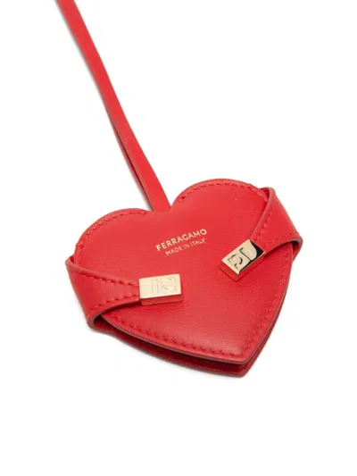 Ferragamo Hug Heart Mirror Charm In Red