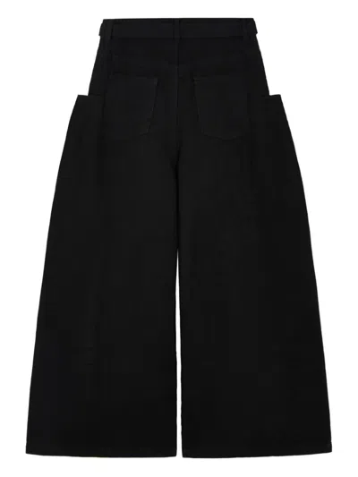 Sacai Belted Denim Skirt In Black
