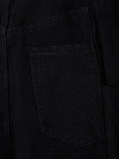 Sacai Belted Denim Skirt In Black