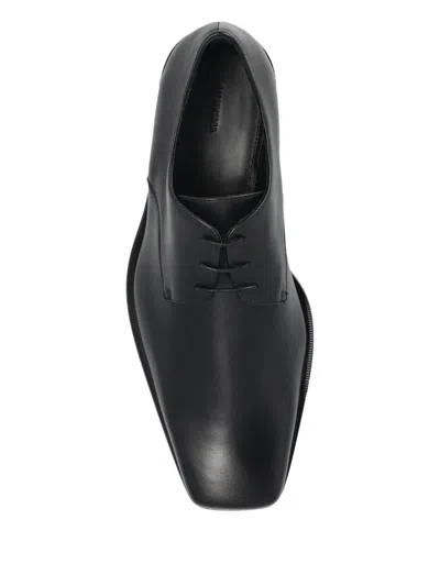 Balenciaga Concorde Leather Derby Shoes In Black