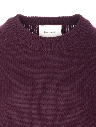 Lisa Yang Crew-neck Sweater In Burgundy