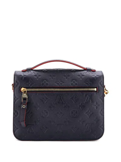 Pre-owned Louis Vuitton Pochette Metis Monogram Empreinte Leather Crossbody Bag In Black