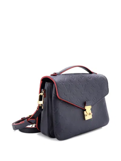 Pre-owned Louis Vuitton Pochette Metis Monogram Empreinte Leather Crossbody Bag In Black
