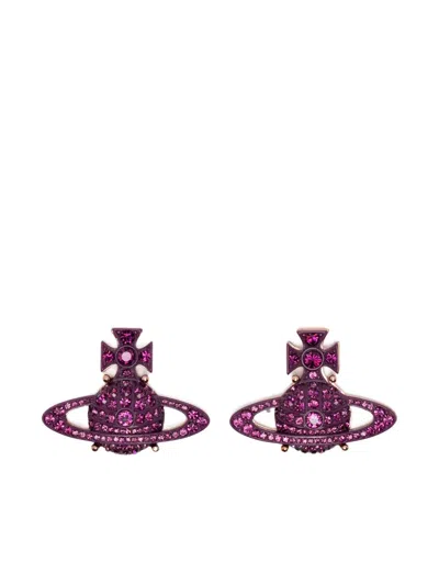 Vivienne Westwood Orb Embellished Earrings In Pink
