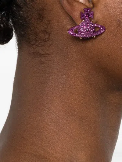 Vivienne Westwood Orb Embellished Earrings In Pink