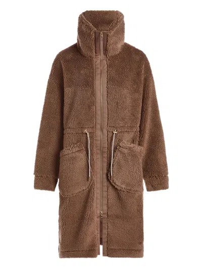Varley Logan Sherpa Coat In Brown