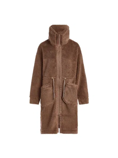 Varley Logan Sherpa Coat In Brown