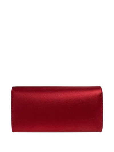Jimmy Choo Crystal Chain Wallet In Red