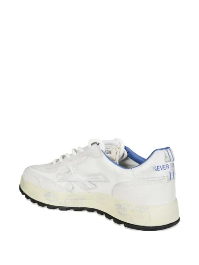 Premiata Nous 7232 Appliqué Sneakers In White