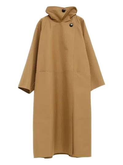 The Row Belted Hooded Coat In Brown