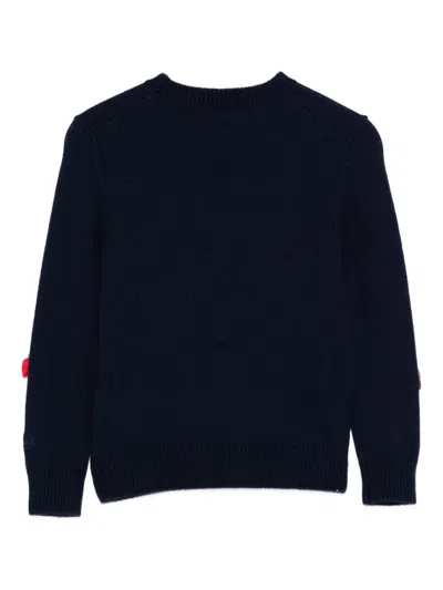 Mc2 Saint Barth Dog-appliqué Sweater In Blue