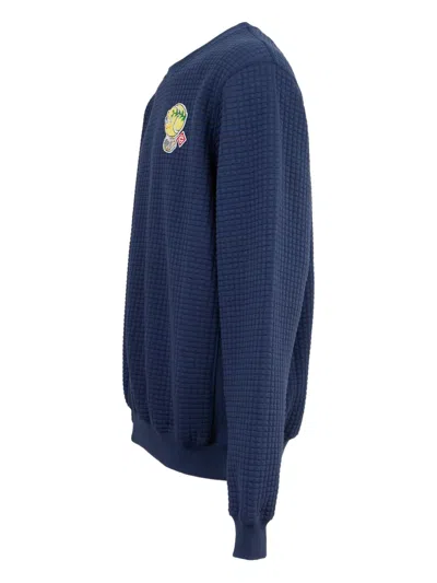 Casablanca Quilted Mascot Sweatshirt In Blue