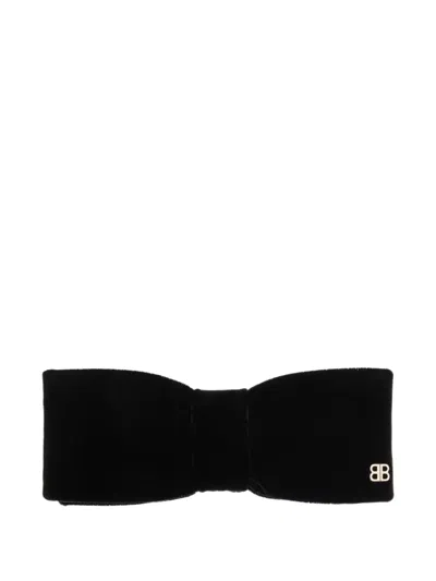 Balenciaga Logo-detail Bow Hair Clip In Black