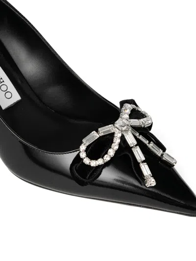 Jimmy Choo 70mm Auria Crystal-bow Pumps In Black