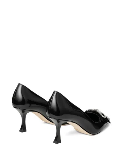 Jimmy Choo 70mm Auria Crystal-bow Pumps In Black