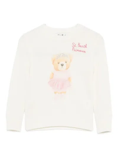 Mc2 Saint Barth Ballerina Bear-print Sweater In Neutral