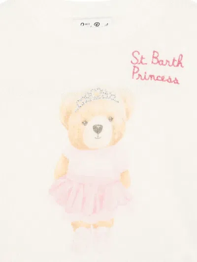 Mc2 Saint Barth Ballerina Bear-print Sweater In Neutral